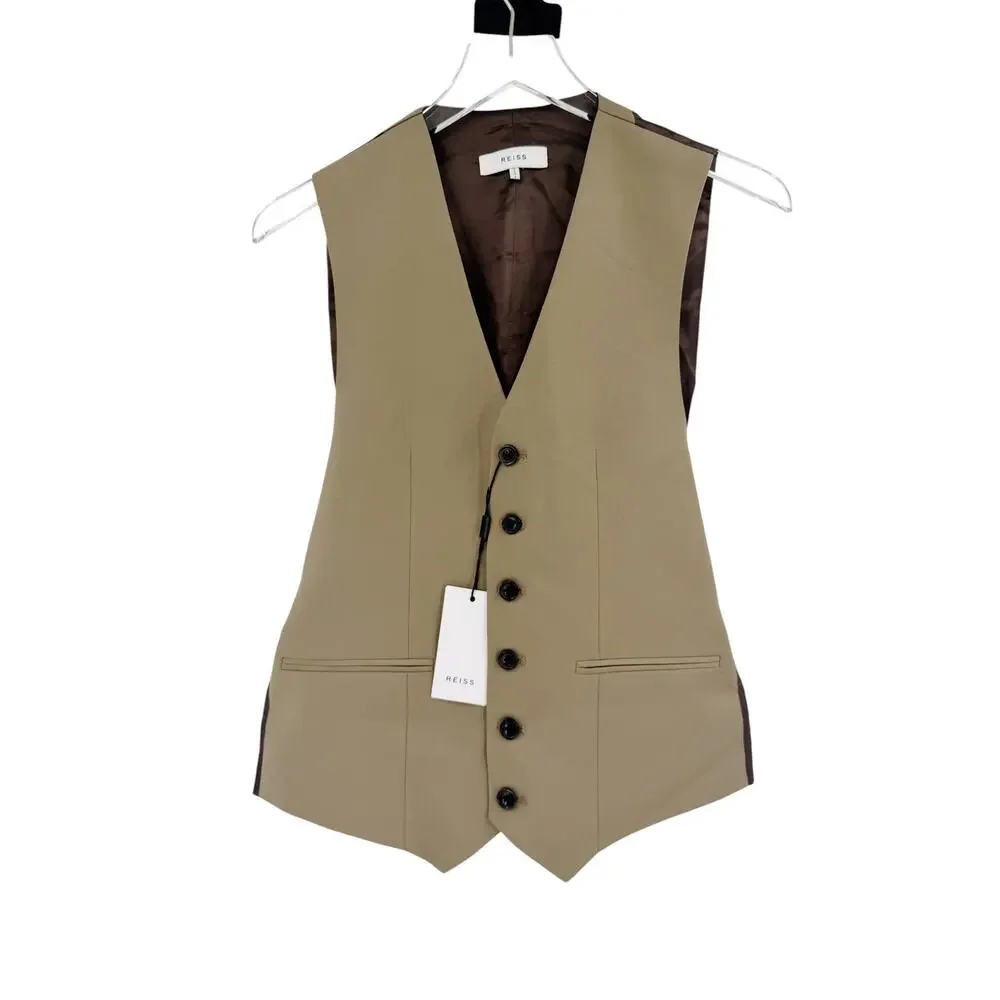 REISS Barolo Gaberdine Waist Coat Size 36 NEW $255 Vest Suiting